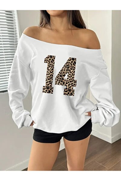 Machetta Hanorac de damă 14 imprimat cu gât barcă