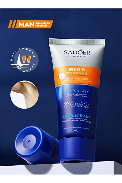 SADOER Hair Removal Cream for Men, Soothing Depilatory for Body Hair, for Unwanted Male Hair 60g