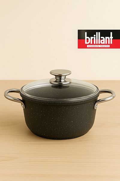 Brillant Srone Bi̇o Granite Pot Deep 20 cm Anthracite