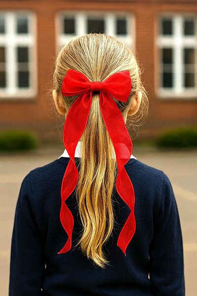 SeaBubbles Children's School Buckle with Bow Standard Red