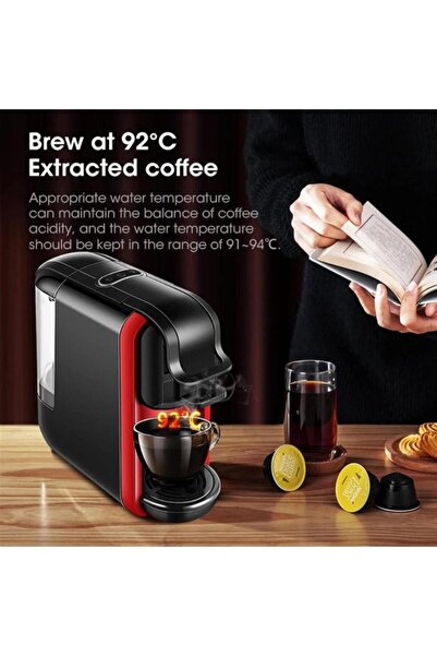 GVCPR GVC 3-in-1 Coffee Maker - 1450 Watts - 0.6 Liters - Black and Red - GVCPRO1901
