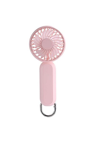 2DAYFIND Portable Fan with USB Port, 3 Speeds, 1200mAh, W145, Polycarbonate, Pink