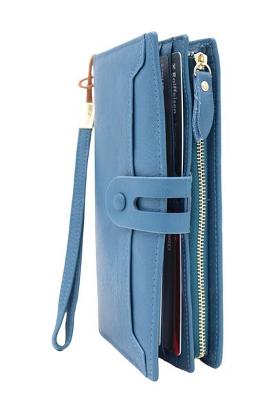 HASSION Women's genuine leather wallet A12, blue