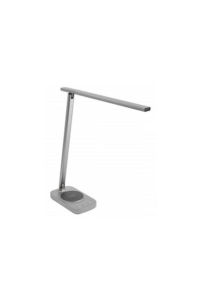 GTV Lampă de birou LED Bressi, încărcare wireless, 8W, 450lm, lumină rece, neutră, caldă, gri+negru, IP20,