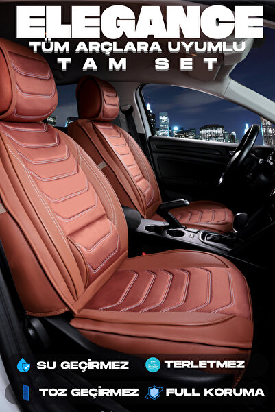 PlusOto مجموعة غطاء مقعد السيارة من سلسلة Elegance المضادة للعرق، متوافقة مع ...