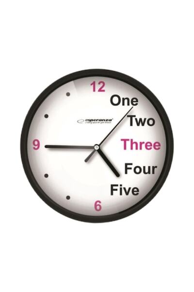 Evia Wall Clock with White Background, 20x3.4 cm, Black Dial