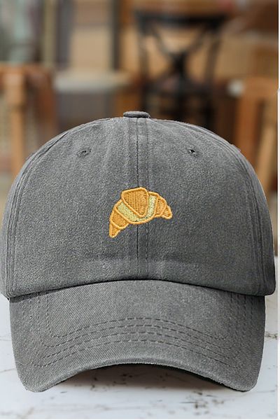 CAP BROS Croissant Embroidered Vintage Cap Hat