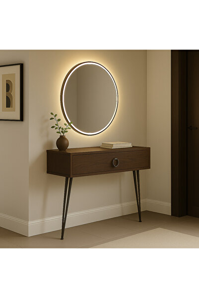 Egecan Mobilya Barok Metal Ayaklı Modern Dresuar – 80x20x20 cm, Suntalam, Minimalist Antre ve Salon Konsol Dolabı