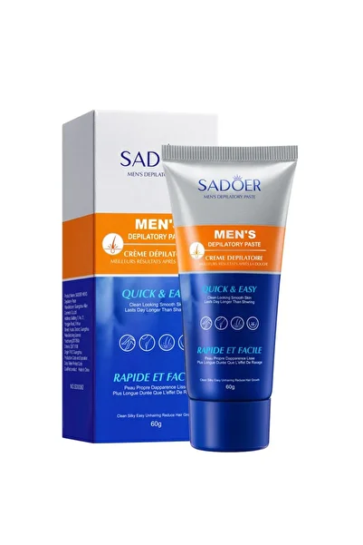 SADOER Hair Removal Cream for Men, Soothing Depilatory for Body Hair, for Unwanted Male Hair 60g