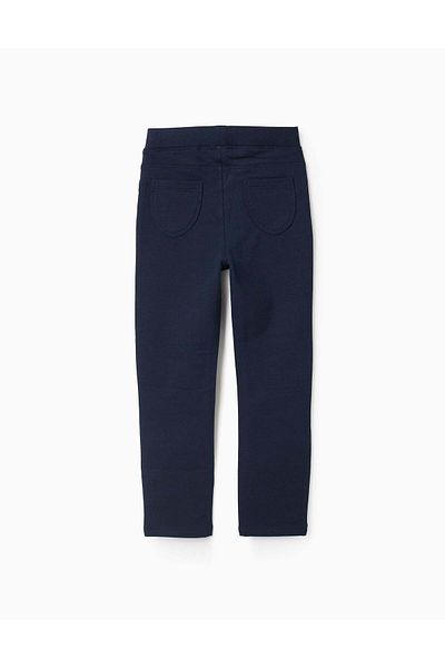 Ziddy Brushed Jeggings for Girls, Dark Blue