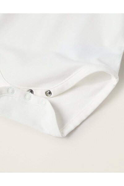 Ziddy Bodysuit with Ruffle Collar for Newborn Girls 'Winnie the Pooh', White