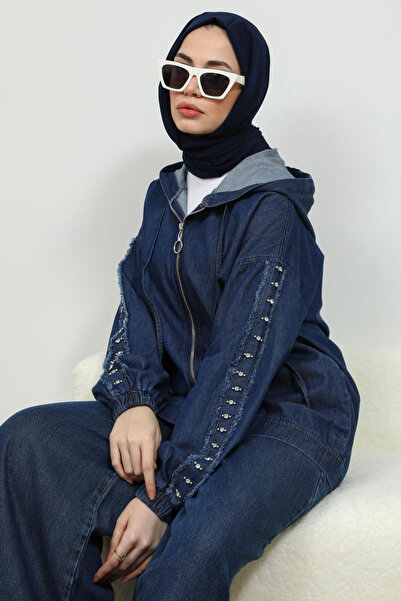 moda auram Kol Taşlı Dokusal Ceket