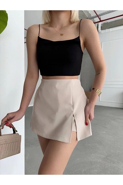 devirhesapdevri Single Slit Shorts Skirt