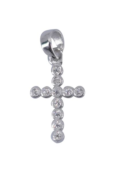 Flippy Pandantiv din Argint 925 Jolie Silver, Model Cruce cu Zirconii, 20 x 0.9 mm, 0.5 g