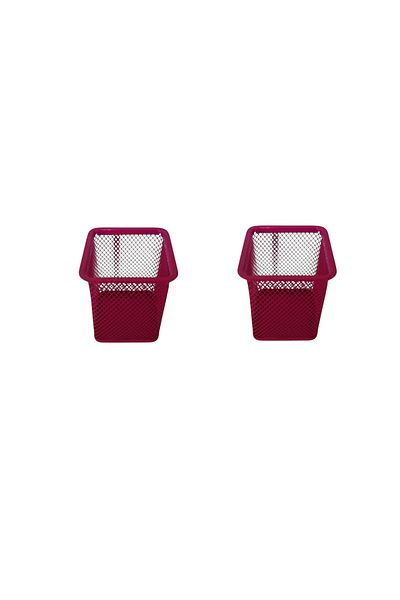 Linea Pink Cornered Metal Mesh Pen Holder (Two Pieces)