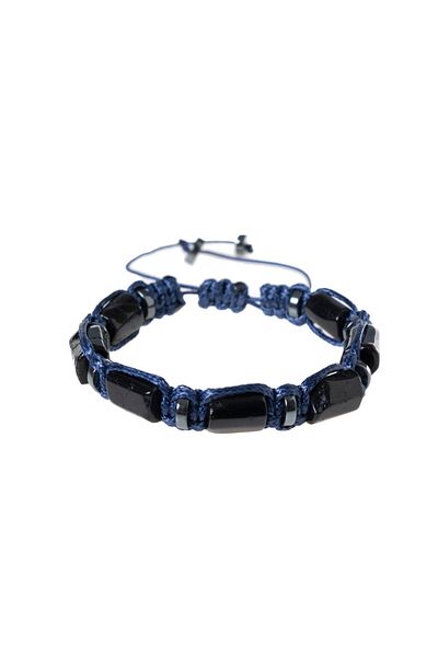 DENİZ Certified Macrame Black Tourmaline Natural Stone Bracelet