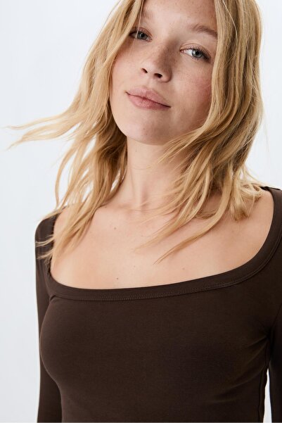 Stradivarius Long sleeve basic T-shirt