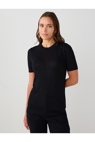Jimmy Key Black Short Sleeve Crew Neck Sweater
