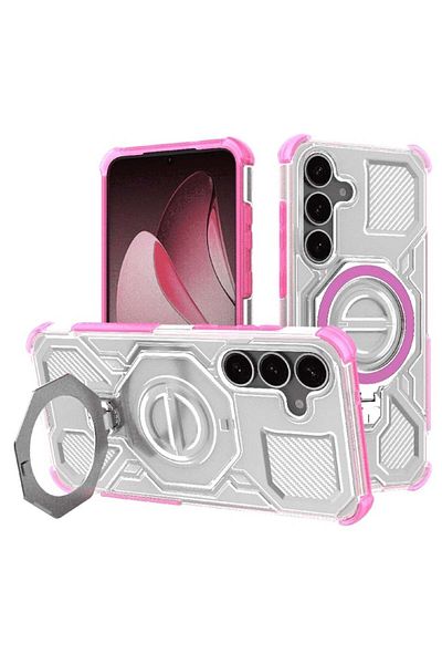 SKYDDAR INNOVATION Case for Samsung Galaxy S25 Plus, Shockproof, Carbon Shield PRO, Magsafe, sticker set, Pink