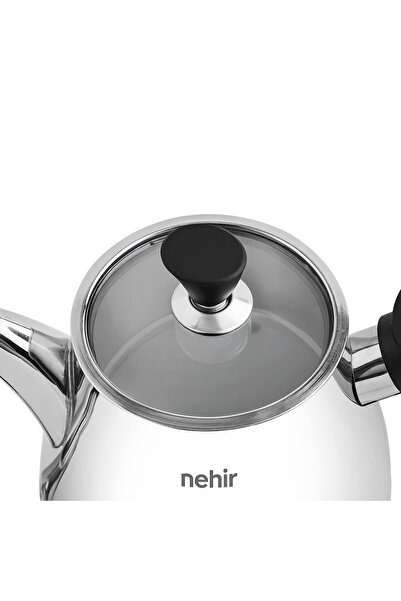 Nehir Almira Maxi Large Size Stainless Steel 1.10-2.25 Lt. Teapot Set