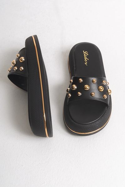 LDR Women's Trock Gold Detailed Slippers