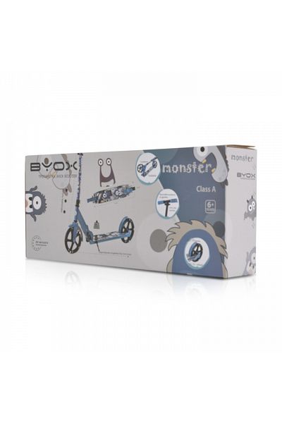 byox Foldable scooter for children from 6 years old, with aluminum handlebars, ABEC-7 PU wheels with LED lights, and