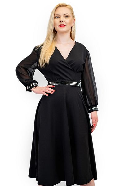 OEM Rochie elegantă Laurie neagră - 3XL (46)
