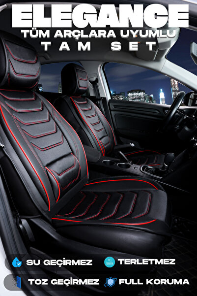 PlusOto مجموعة غطاء مقعد السيارة من سلسلة Elegance المضادة للعرق، متوافقة مع ...
