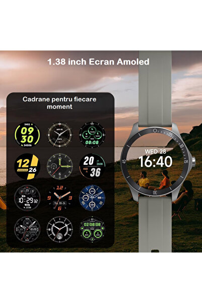 Smart Vibe ΡΟΛΟΙ Wi8™ - AMOLED Έξυπνο ρολόι Bluetooth Κλήσεις, 100+ Λειτουργίες Άθλησης, Παρακολούθηση 24/7, Ασημί