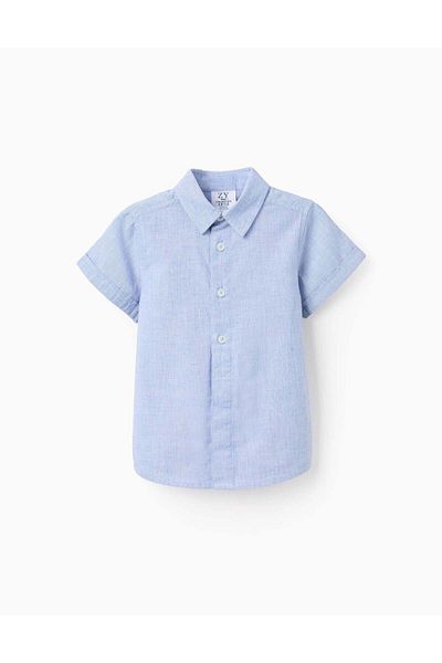 Ziddy Cotton Fil a Fil Shirt for Baby Boys 'B&S', Blue