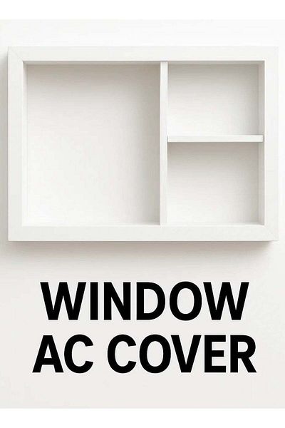Generic Handcrafted White Wooden Air Conditioner Cover – Window Unit Wall Enclosure