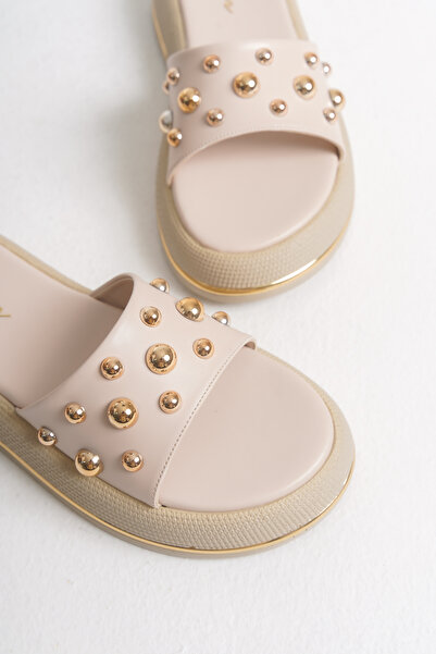 LDR Women's Trock Gold Detailed Slippers