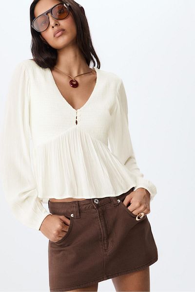 Stradivarius Loose-fitting long sleeve blouse