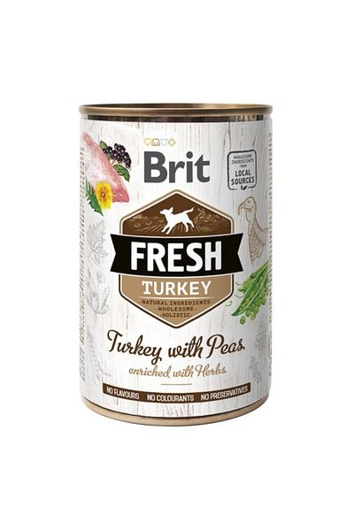 Brit Conserva Fresh, wet dog food, Turkey and Peas, 400 gr
