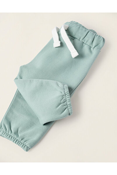 Ziddy Brushed Sweatshirt + Trousers for Newborns 'Winnie', White/Green