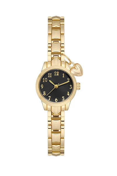 SPECTRUM PREMİUM Spectrum Minimal Case Round Dial Heart Charm Detailed Metal Cord Women Wrist Watch