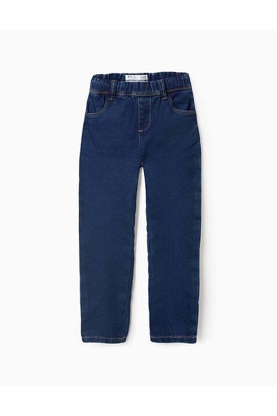 Ziddy Denim Jeggings with Adjustable Waist for Girls, Dark Blue