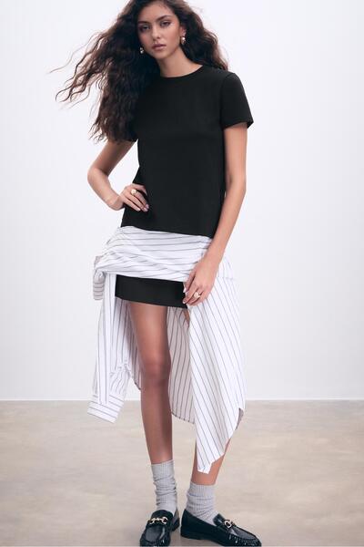 Stradivarius Basic regular soft-touch T-shirt