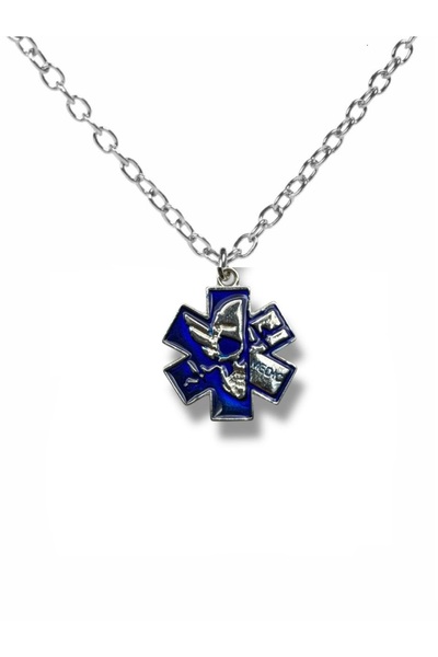 Herşey Nota Paramedic Star Medical Symbol Blue Color Unisex Necklace – 60 cm ...