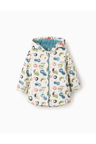 Ziddy Hooded Rubber Parka for Baby Boys, Beige