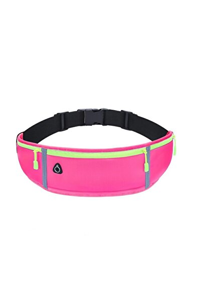 OEM Adjustable sports pouch for running with 3 compartments - Pink Green
