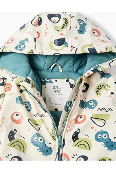 Ziddy Hooded Rubber Parka for Baby Boys, Beige