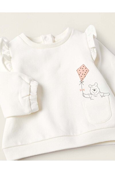 Ziddy Brushed Sweatshirt + Trousers for Newborns 'Winnie', White/Pink
