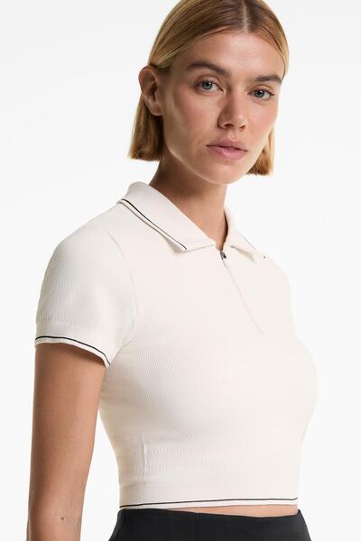 Oysho Seamless short-sleeved polo shirt