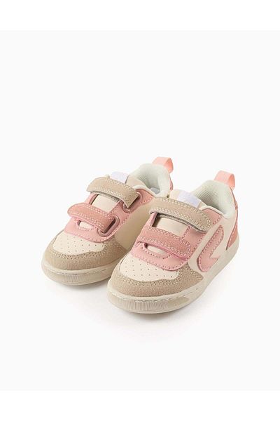 Ziddy Touch-fastening Trainers for Baby Girls 'ZY Move', Beige/Pink