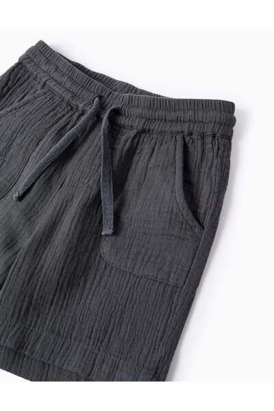 Ziddy Bamboula Shorts with Drawstring for Baby Boys, Grey