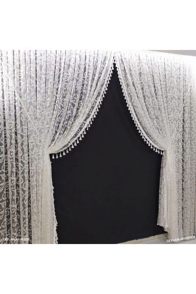 Ceylanlar perde Fake Double-Breasted Curtain with Vine Tassels and Rope (Medium Pile 1/2.5)