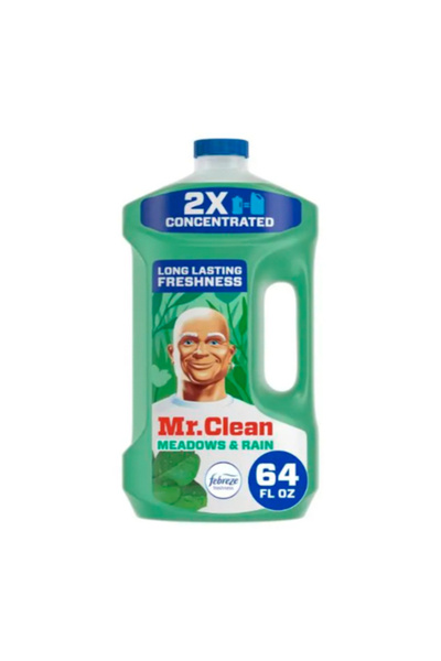 Mr Clean 2 × منظف مركز متعدد الأسطح من فيبريز برائحة المروج والمطر، 1.89 لتر