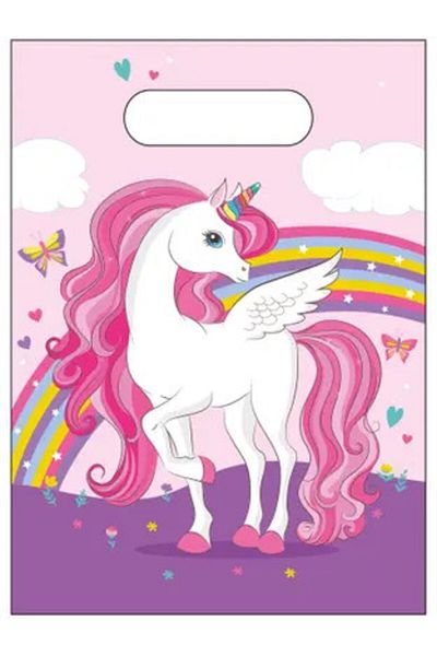 UNICORN Rainbow Colors gift bag set of 6