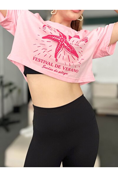 Sheesy SOL Göbek Üstü Crop Tshirt